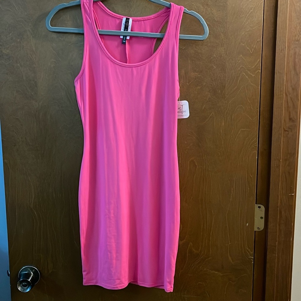 NWT! Hot Pink Tank Mini Dress